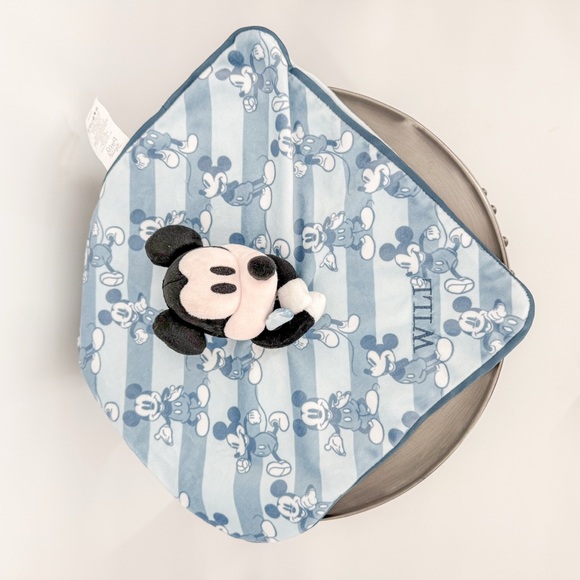 Disney Blue and Black Mickey Mouse Lovey Blanket- Will - Picture 1 of 3